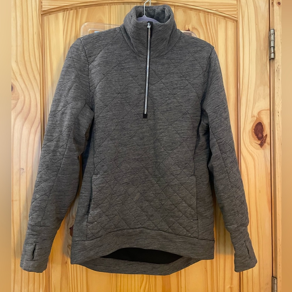 Lululemon Forever Warm Pullover Quilted Heathered Gray Quarter Zip